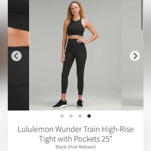 Lululemon Wunder Train High-Rise Tight with Pockets 25"
Black Size 6